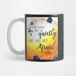 She was not afraid in gold and blue Mug